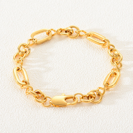 Handcrafted bracelet with titanium gold color retention electroplating and 18 real gold double protection, suitable for both men and women undefined