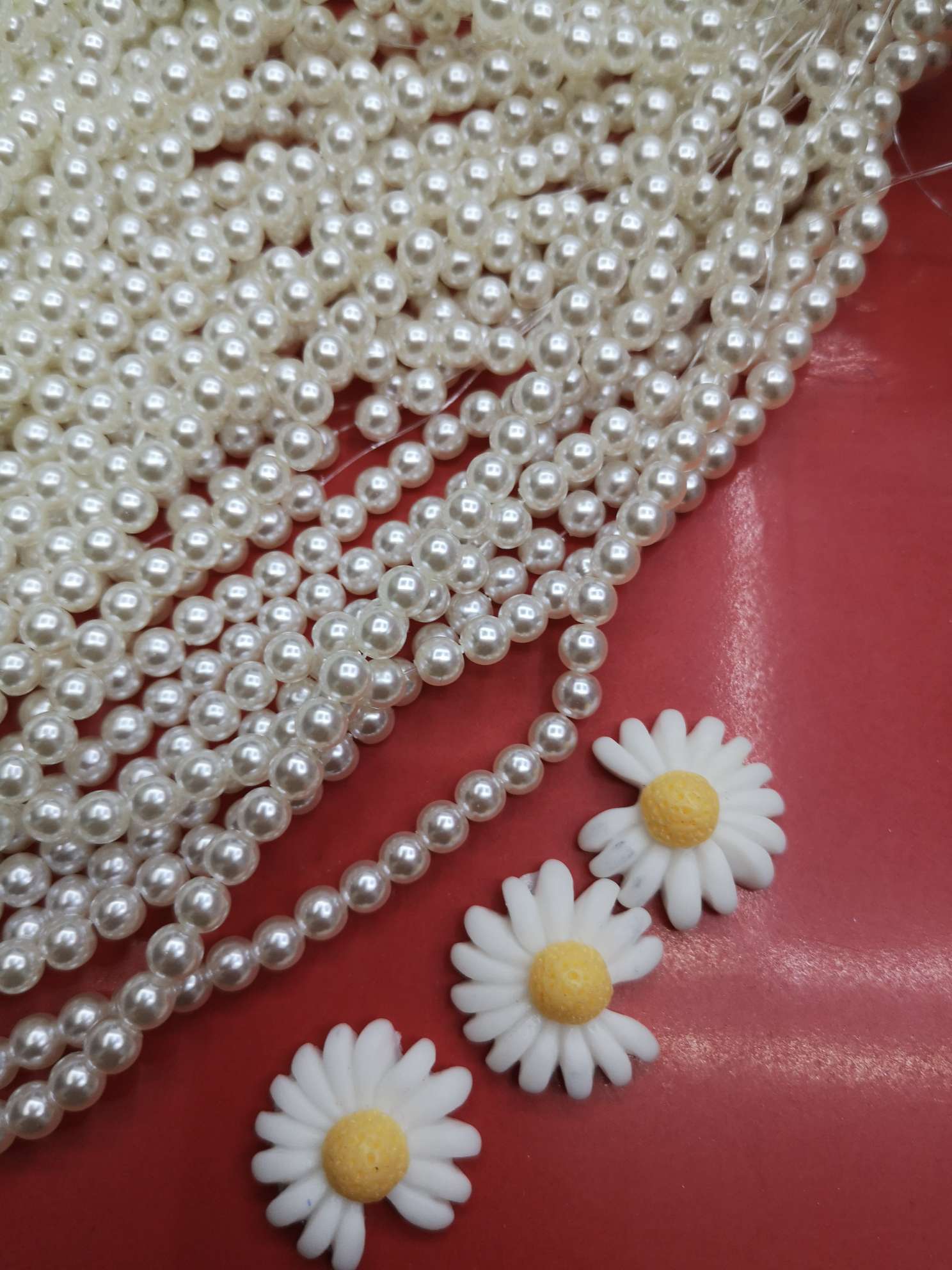 5#鱼线ABS仿珍珠直孔带线  厂家直销  价格优惠 质量保障产品图