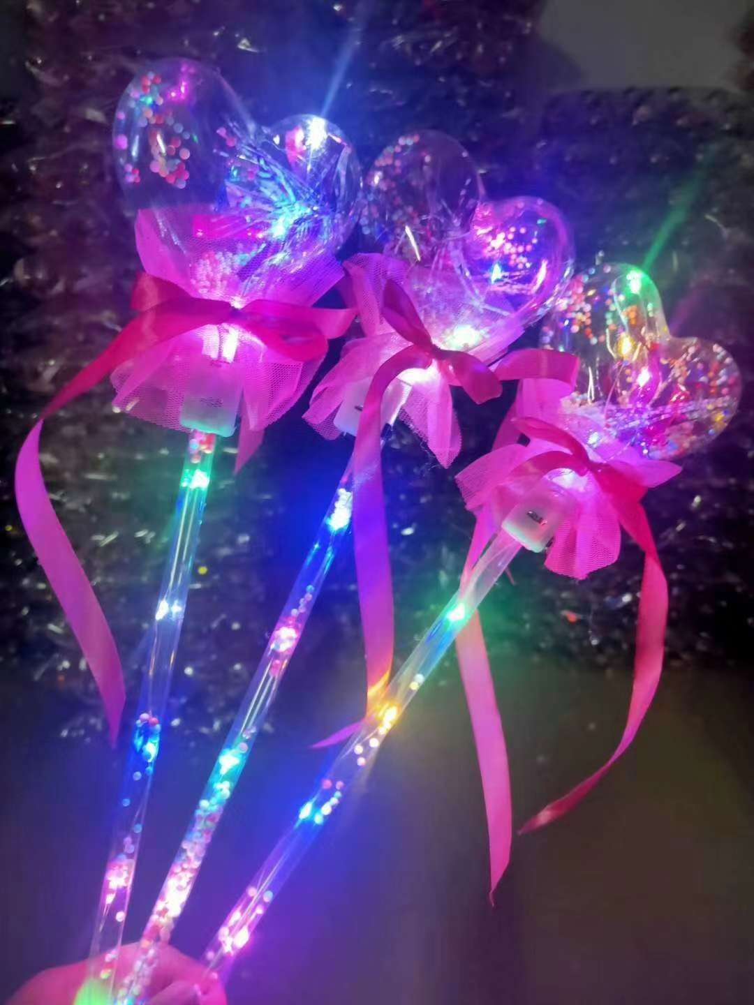 抖音新款星空球魔法棒闪光波波球仙女棒发光玩具夜市儿童广场产品图