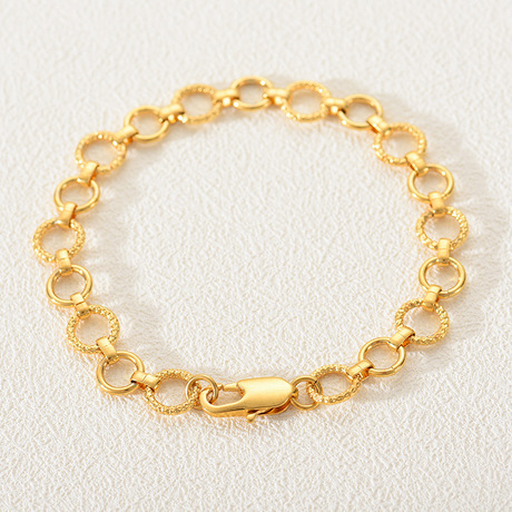 Handcrafted bracelet with titanium gold color retention electroplating and 18 real gold double protection, suitable for both men and women undefined