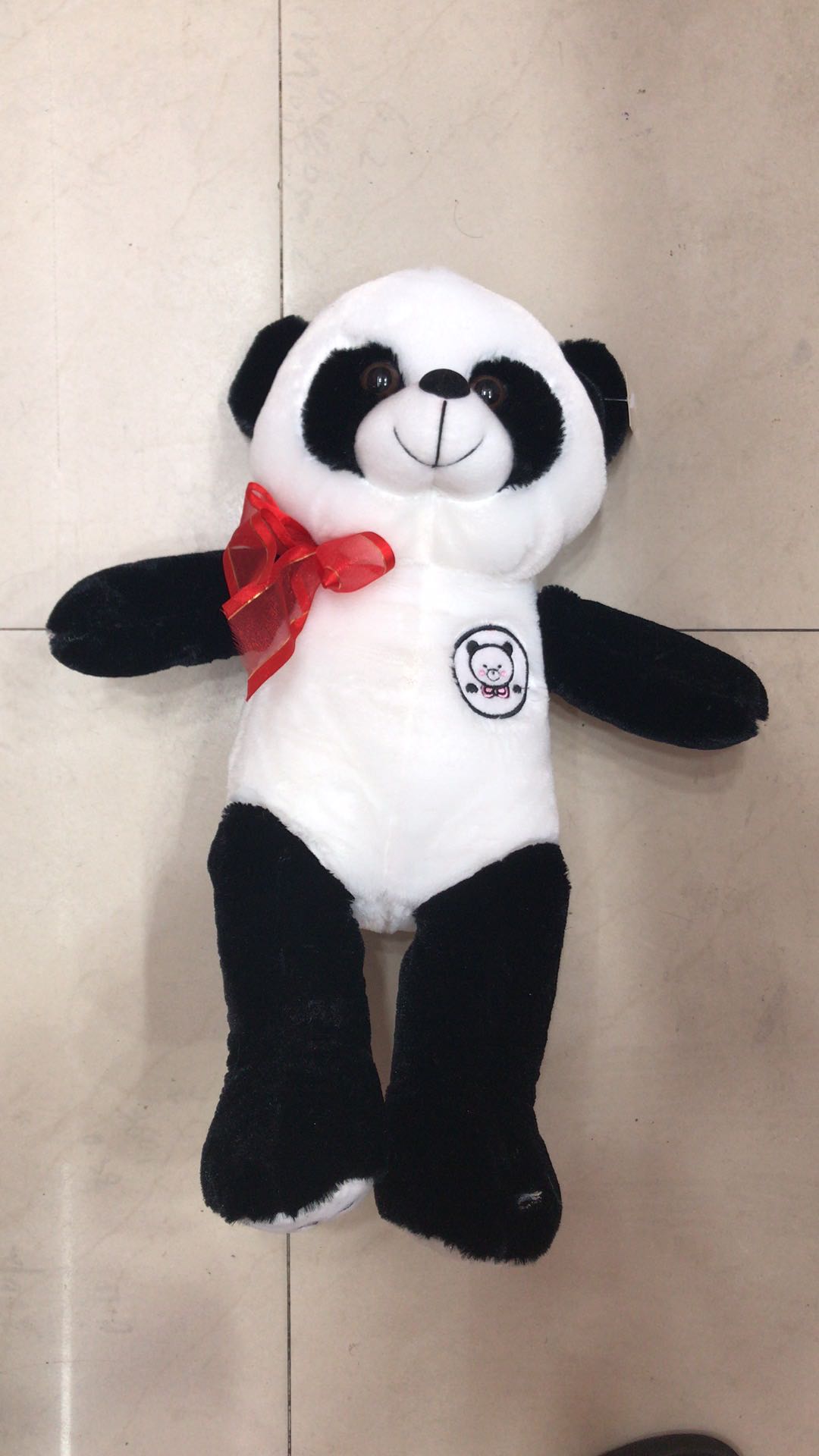 40 cm long foot black and white bear grab machine doll manufacturer wholesale thumbnail