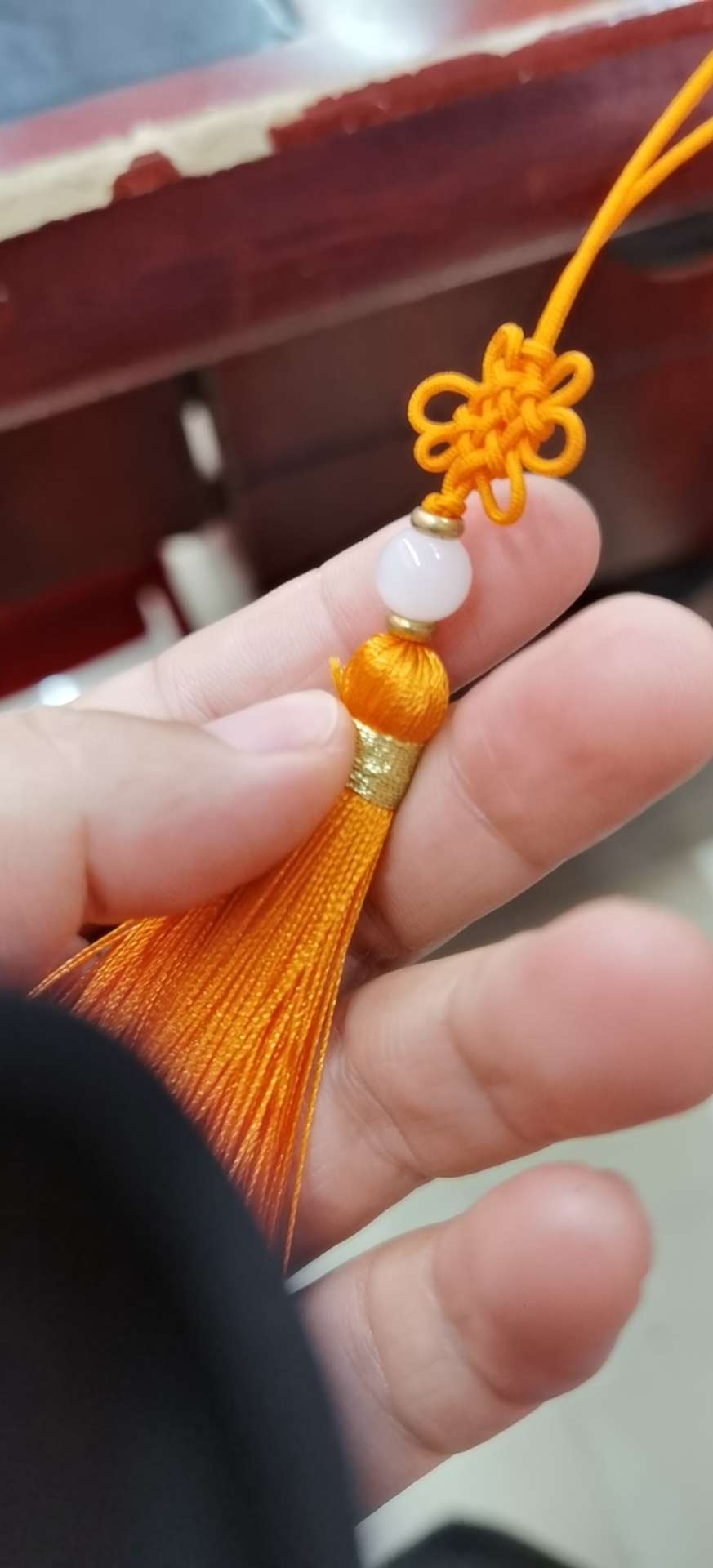2021 new style factory direct wholesale of raw materials for Chinese knot gifts - small jade knot tassels Specification image