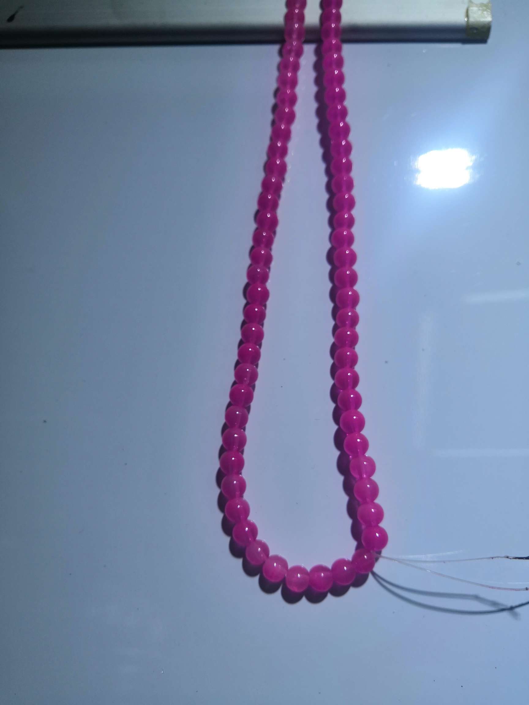 10厘米喷漆米白色珍珠玻璃女长款珠链 配饰品仿真珍珠项链演出道具仿珍珠链