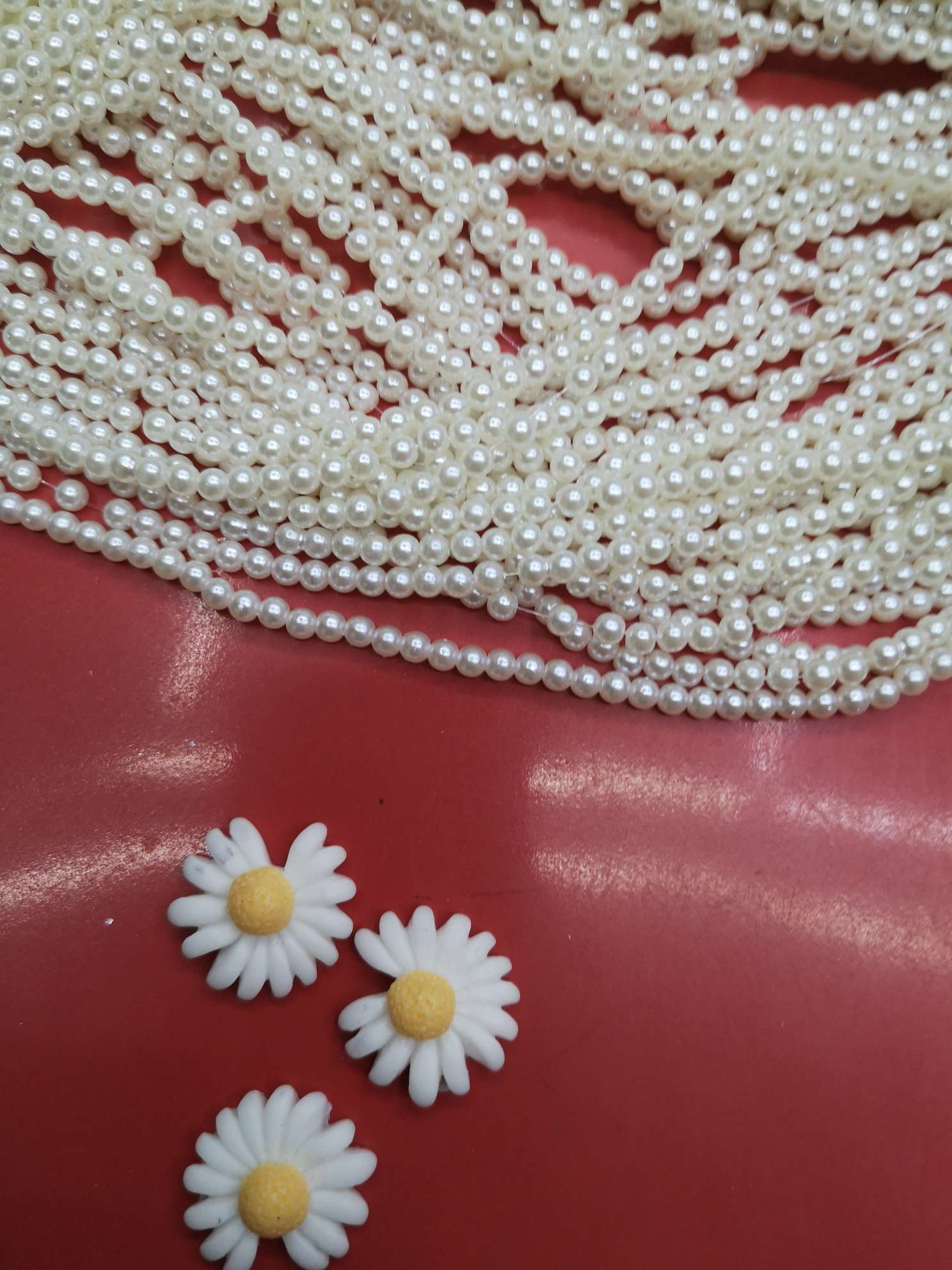 4#鱼线ABS仿高亮仿珍珠，米白色纯白色