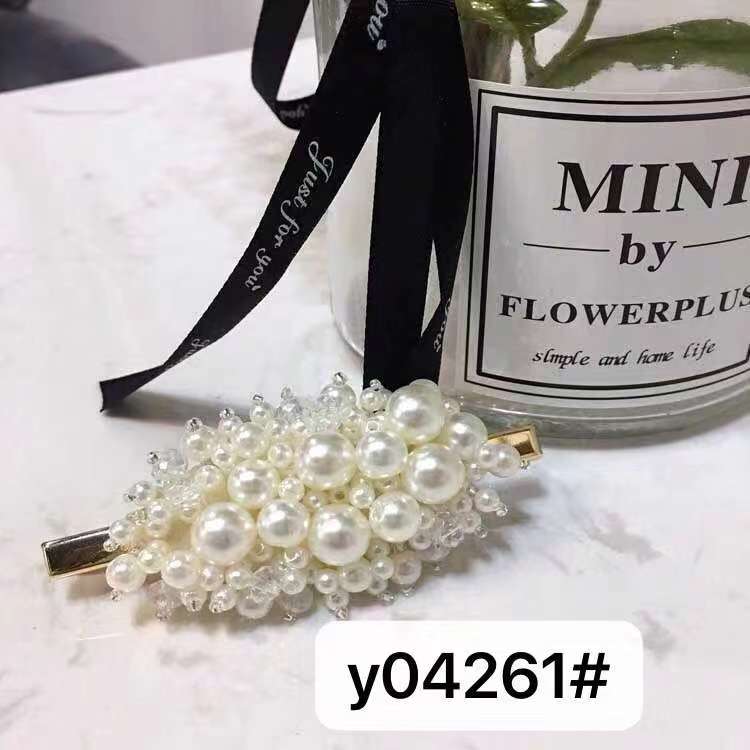Butterfly Flower jewelry Press clip Round pearl alloy hair clip accessory