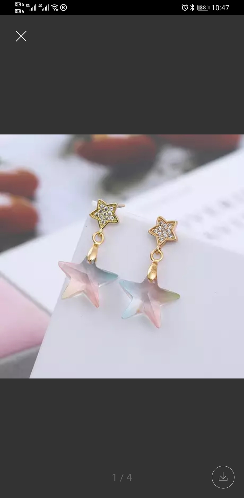 双色蝴蝶耳钉4图