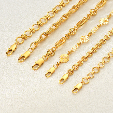 Handcrafted bracelet with titanium gold color retention electroplating and 18 real gold double protection, suitable for both men and women details Picture