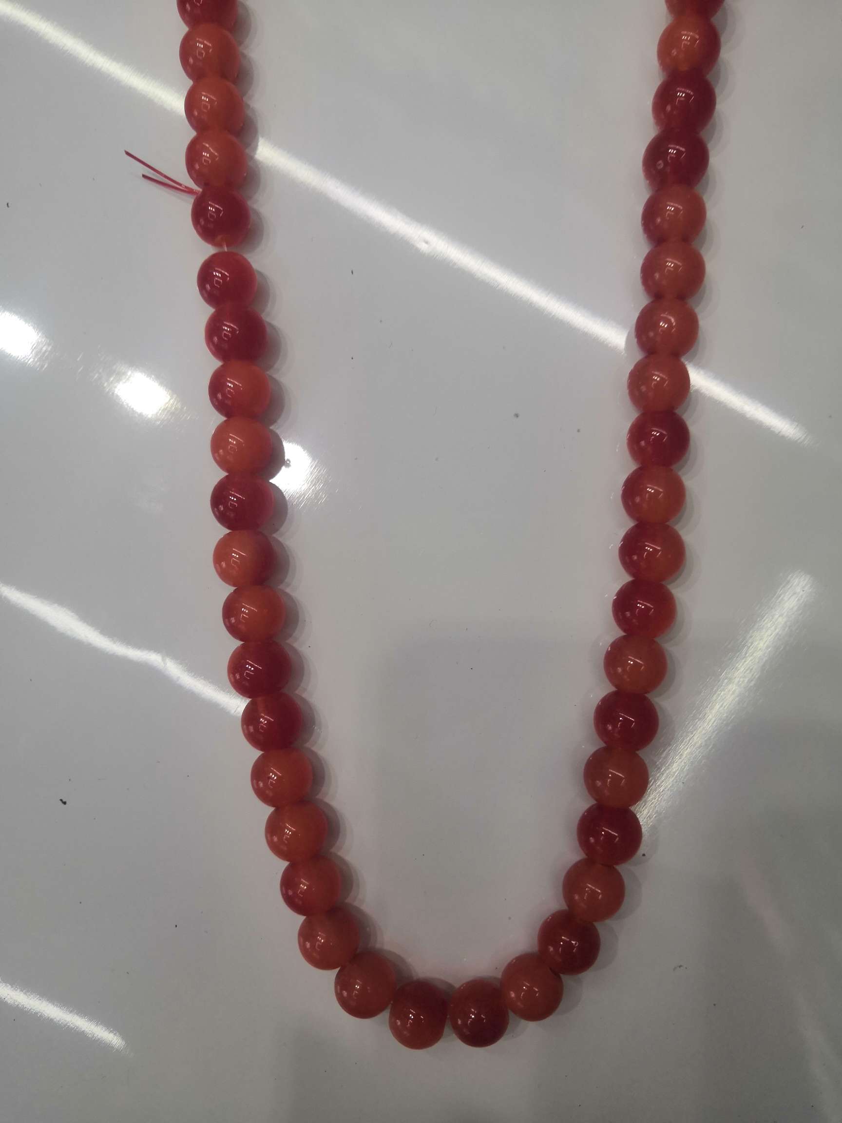 仿玉大红米白色珍珠玻璃 女长款珠链 配饰品仿真珍珠项链演出道具仿珍珠链