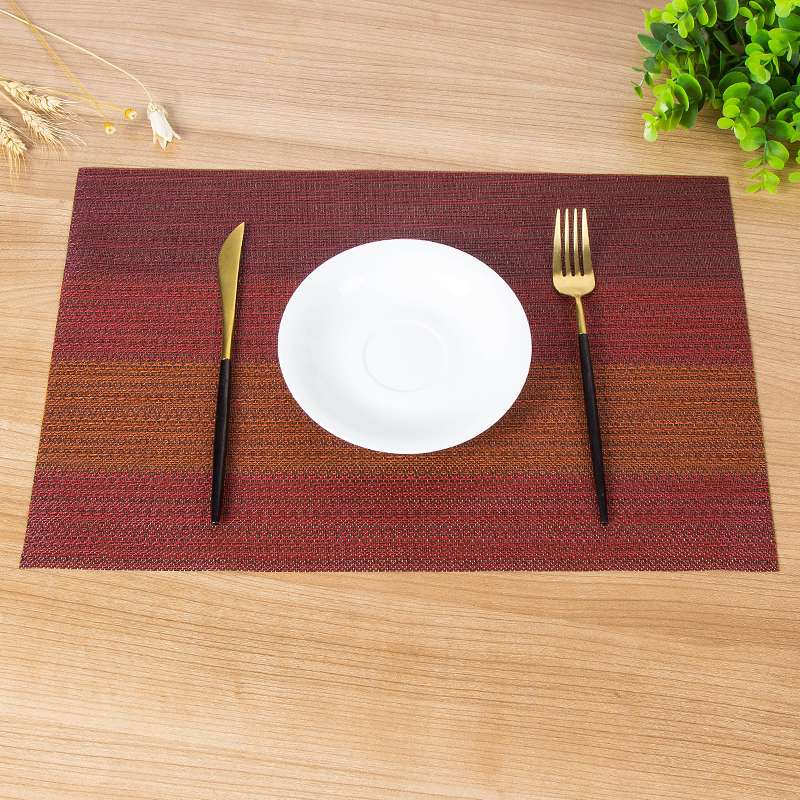Venta directa de fábrica 30*45pvc almohadilla aislante lavable característica familiar occidental almohadilla de mesa de taza de cifrado de gradiente Specification image