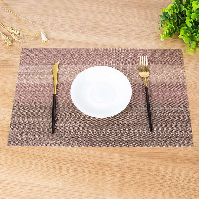 Venta directa de fábrica 30*45pvc almohadilla aislante lavable característica familiar occidental almohadilla de mesa de taza de cifrado de gradiente details Picture
