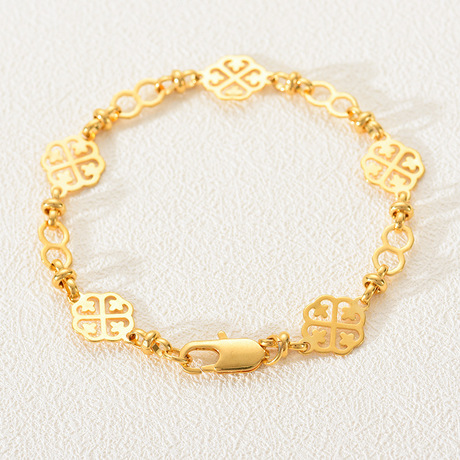 Handcrafted bracelet with titanium gold color retention electroplating and 18 real gold double protection, suitable for both men and women Item Picture