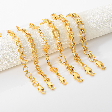 Handcrafted bracelet with titanium gold color retention electroplating and 18 real gold double protection, suitable for both men and women undefined