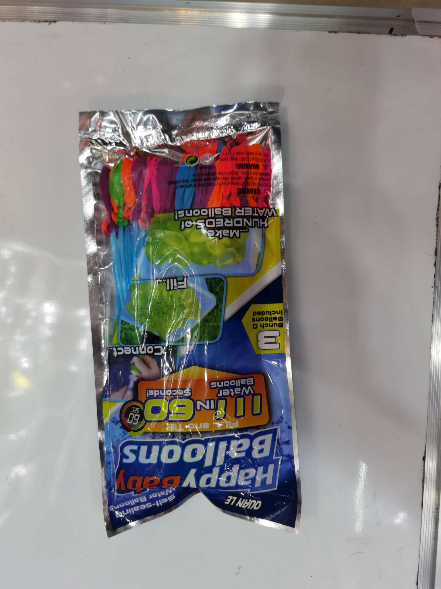 Three aluminum water balloons