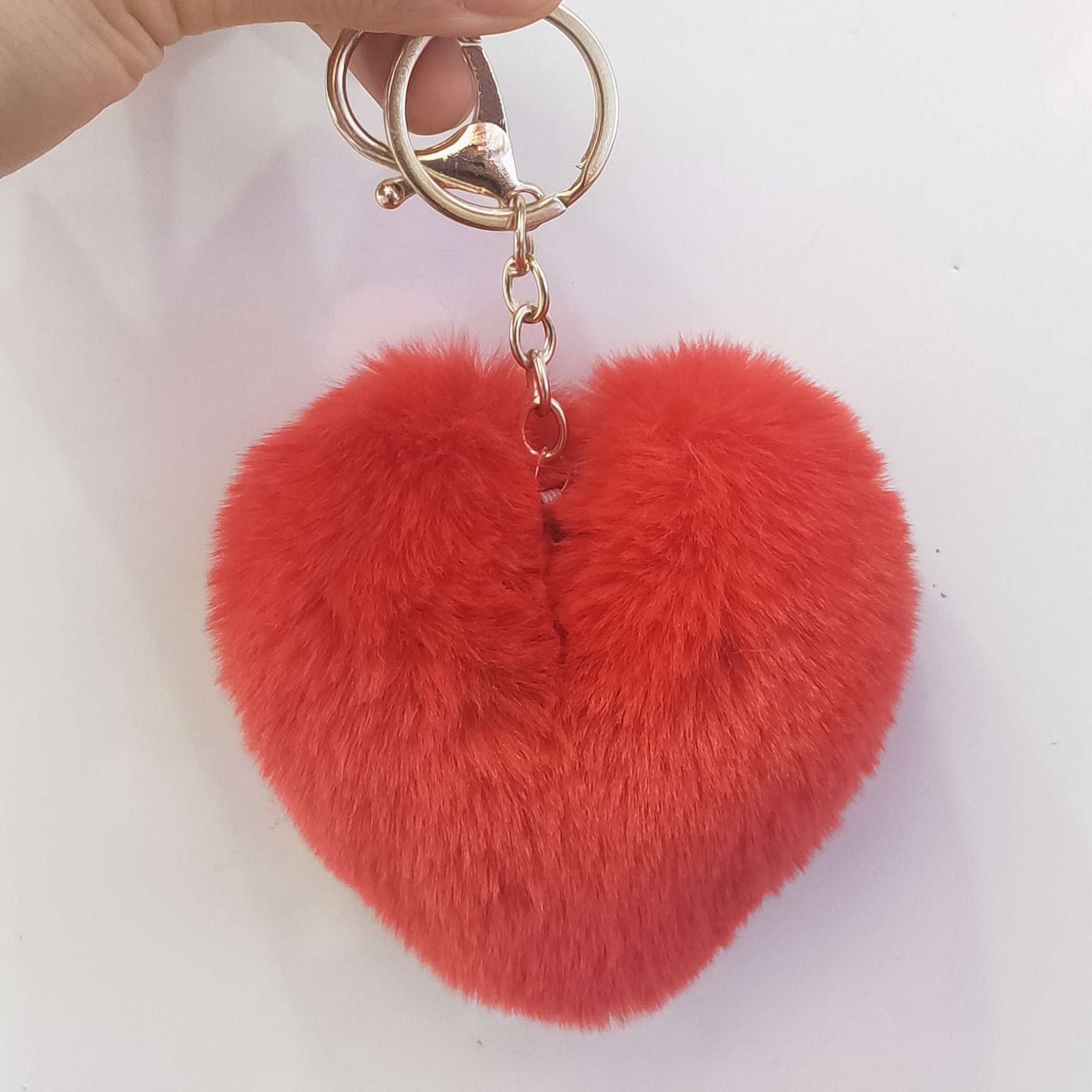 Plush heart key pendant