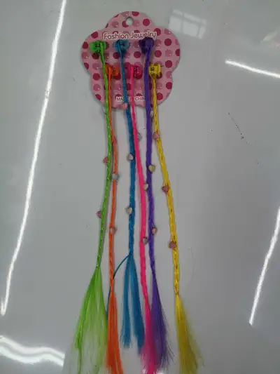 30Cm Color Claw Clip With Strange Hand Clip Twist Braid Set With Colored Heart-Shaped Beads