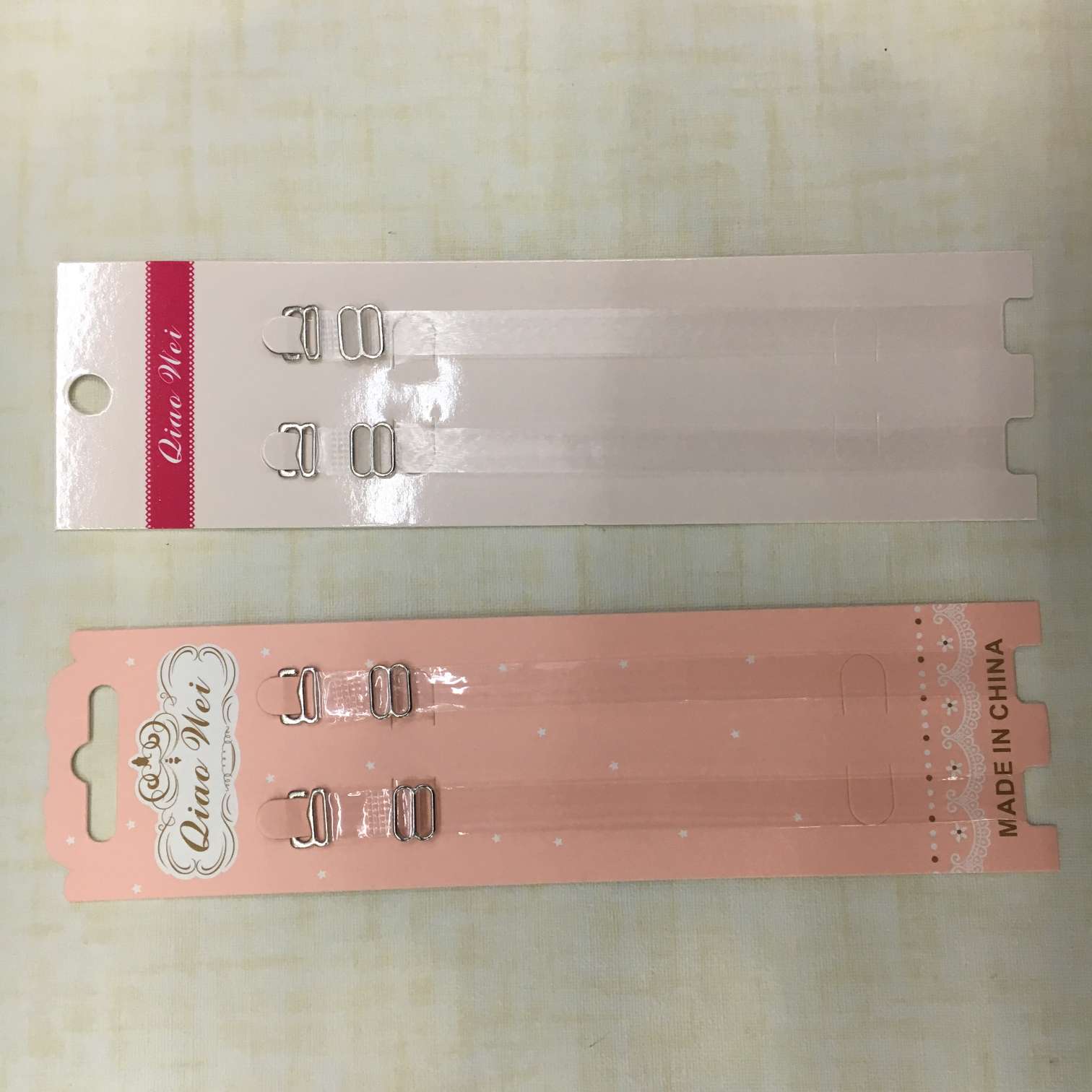 Bra underwear invisible shoulder strap transparent frosted shoulder strap stainless steel buckle shoulder strap 1cm wide packing paper card details Picture