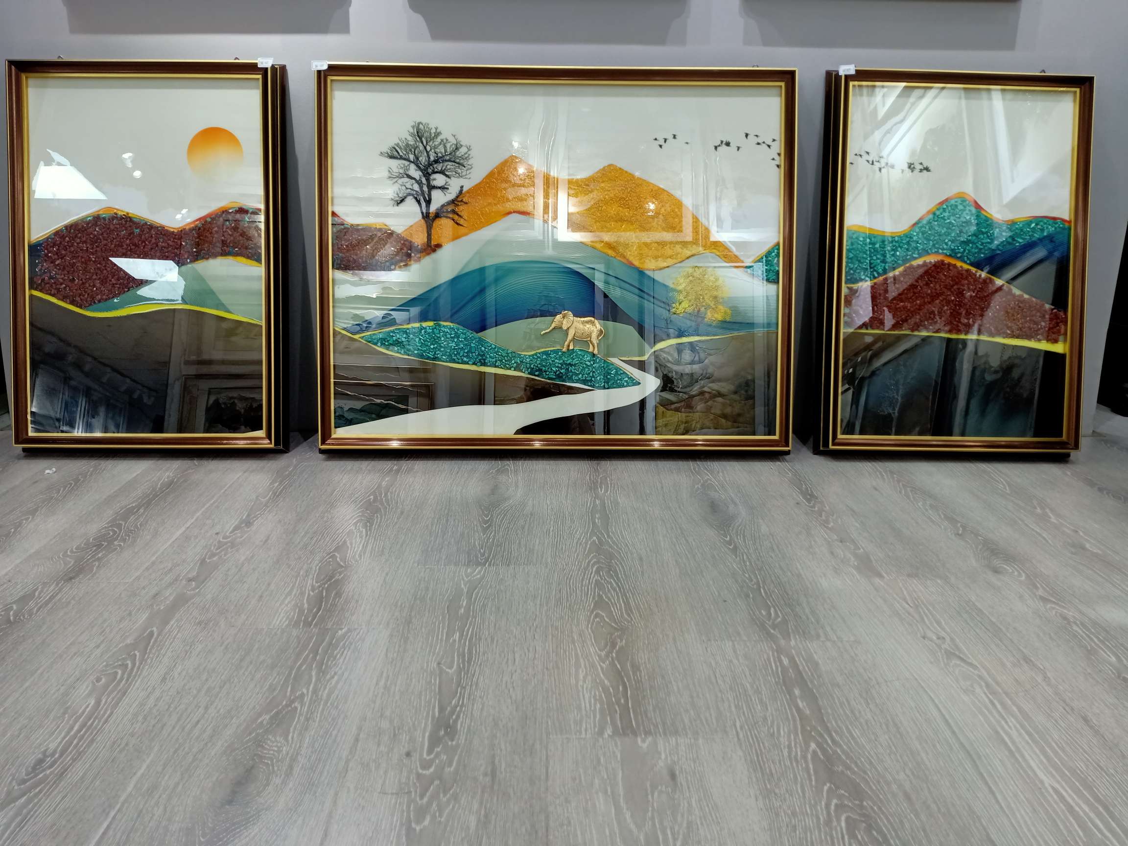 New kind decorative painting living room dining room sofa background painting triptych