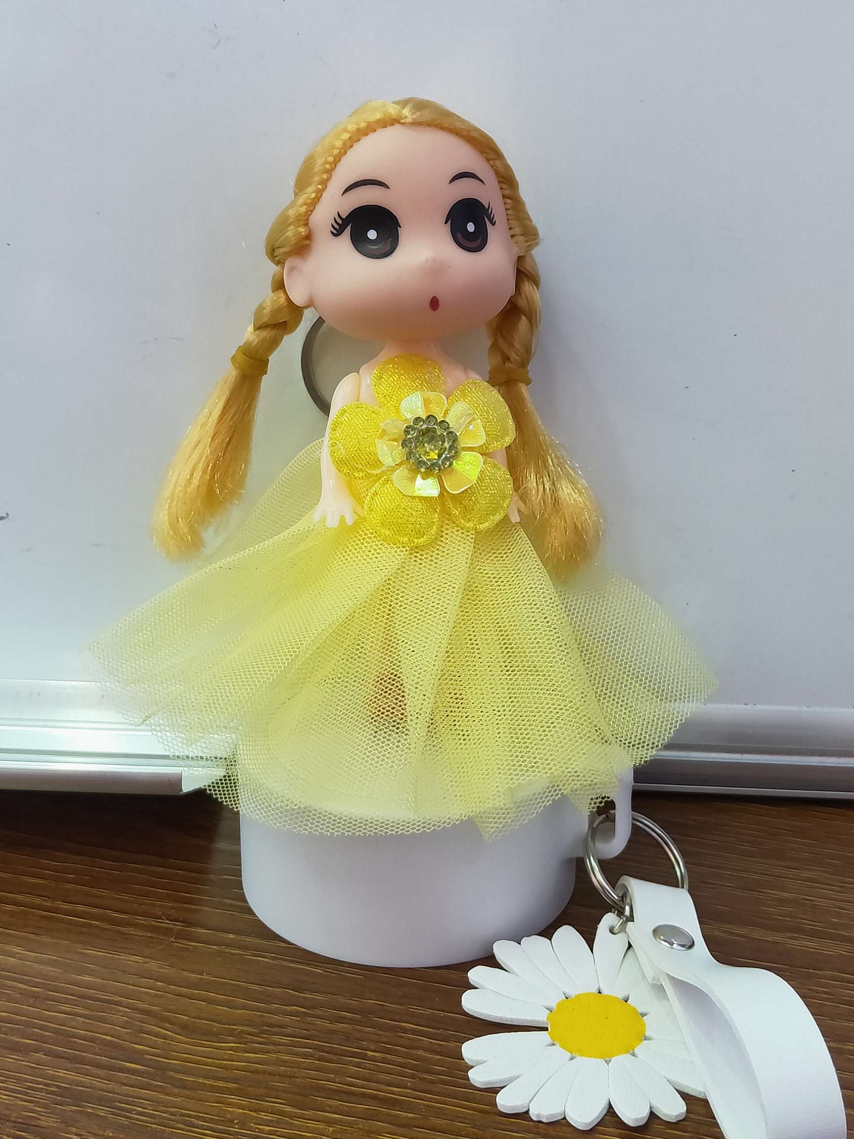 Double-decker gauze dress daze doll 12cm key chain pendant