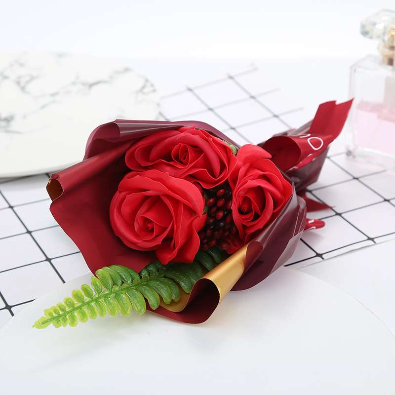 Teachers' Day and Valentine's Day gifts: Artificial flower soap, rose flowers, birthday and wedding promotions, Mother's Day hairo details Picture
