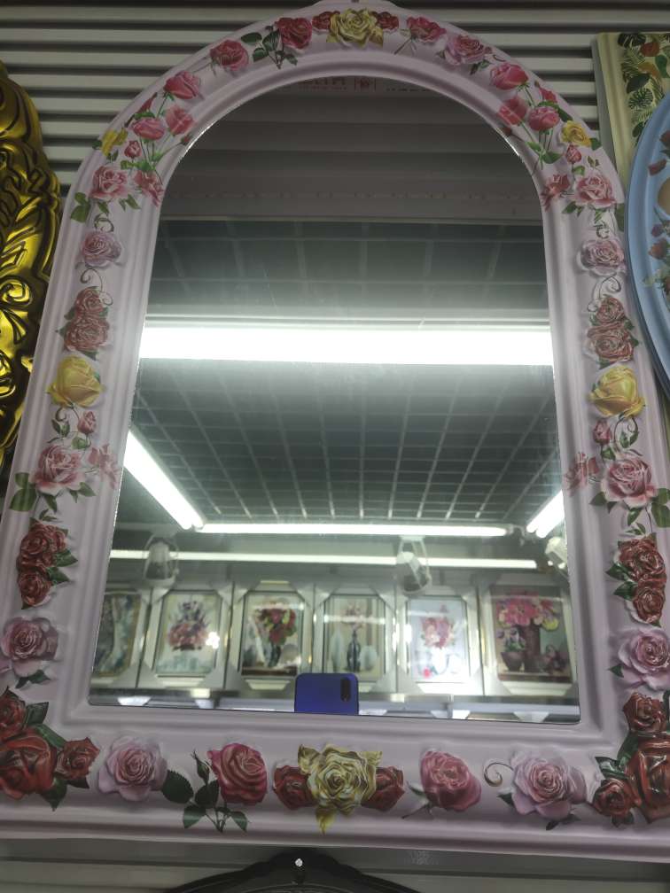 半圆花混吸塑镜子图