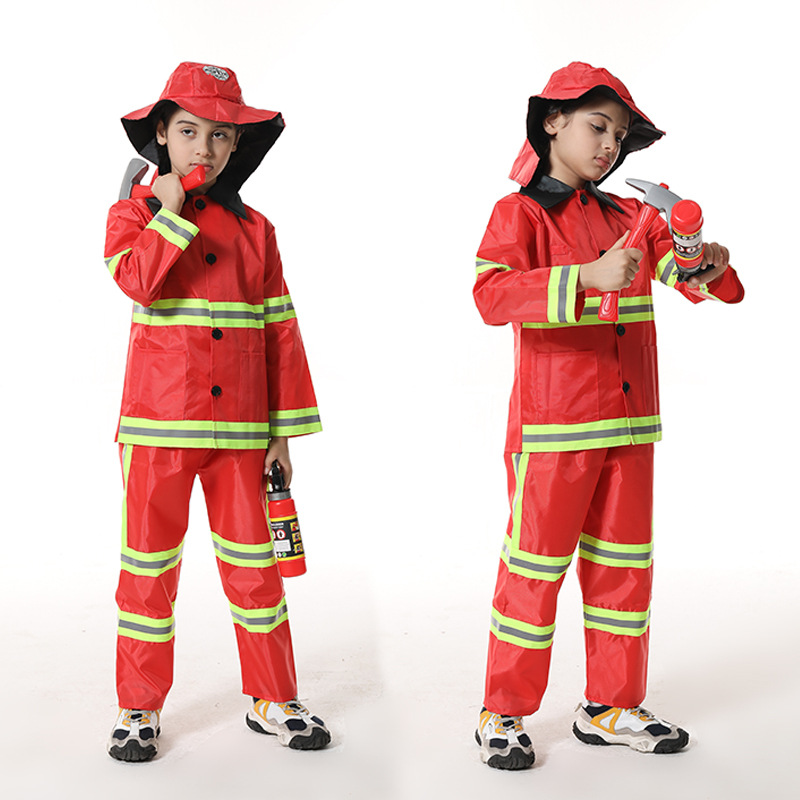 Children's performance costumes, firefighter cosplay costumes Item Picture
