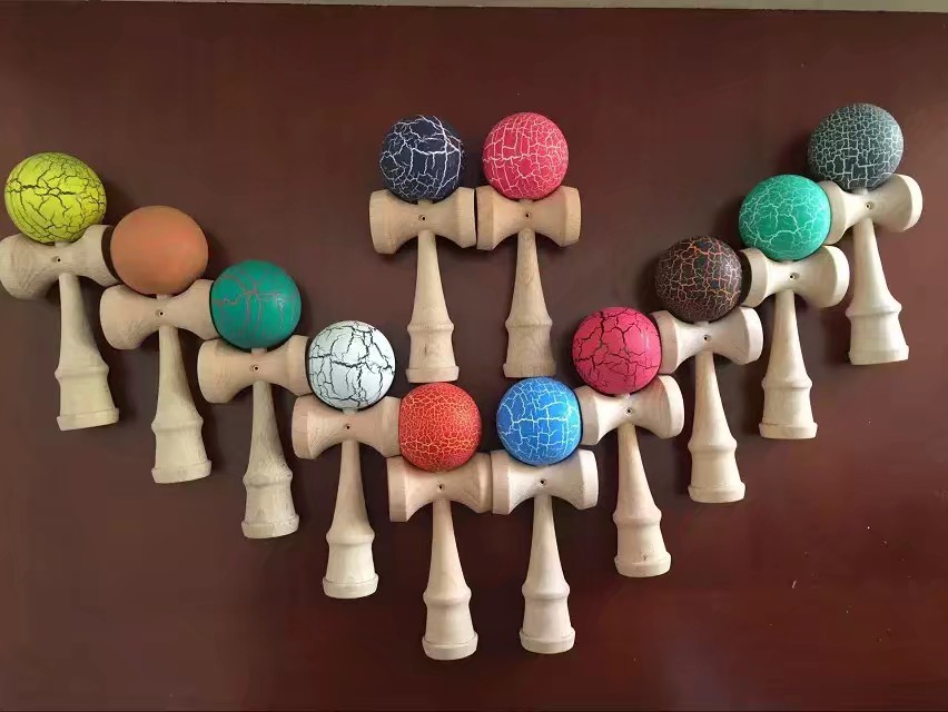 High-end beech creative wooden sword ball sword jade skill ball exercise hand eye coordination Wooden toy crack paint baking paint top ball game skills cup undefined
