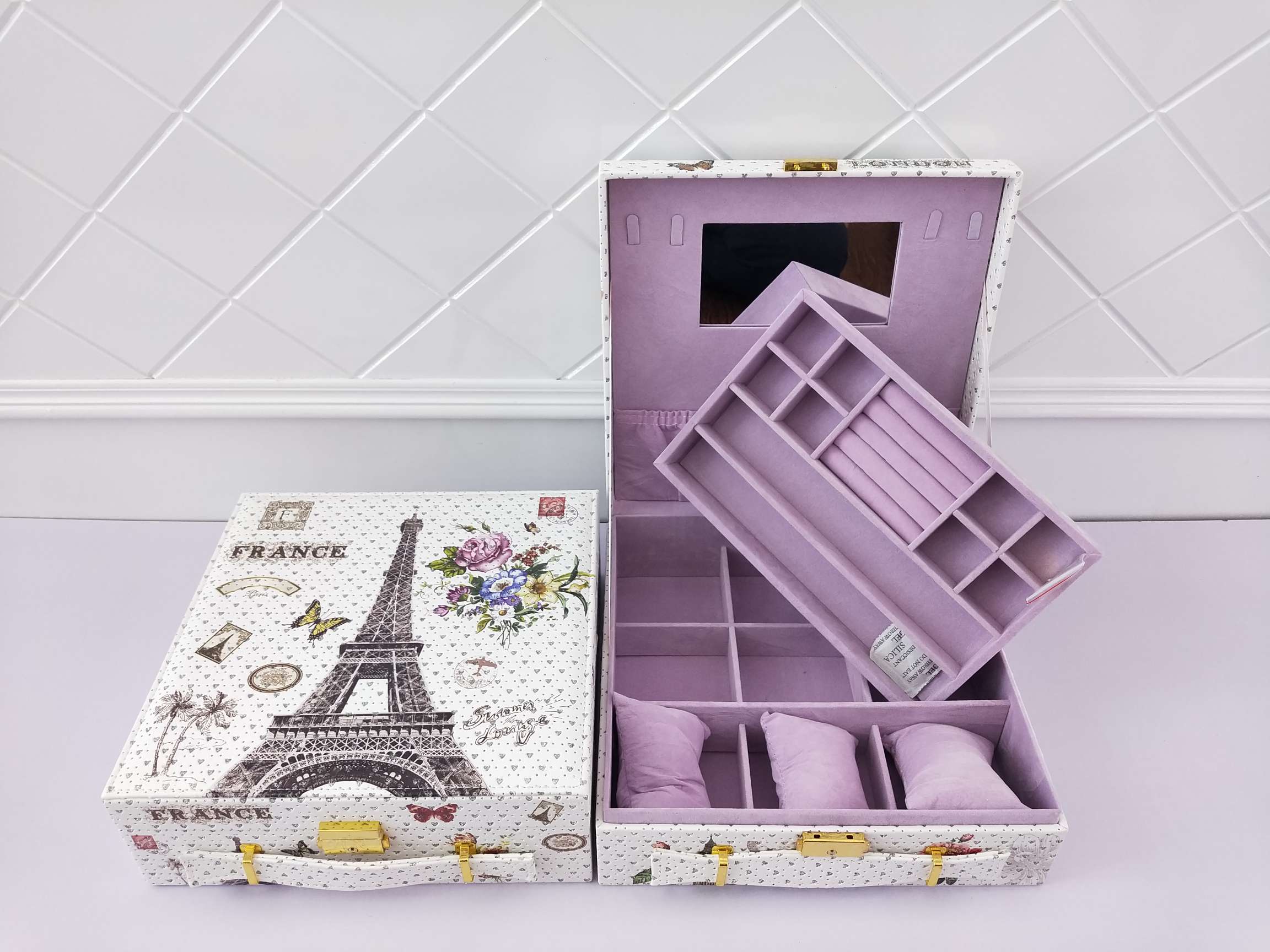 Jinqi Factory Direct sales jewelry boxes, jewelry necklaces, watches, earrings storage boxes, high-end storage boxes, Valentine's Day gifts Z018 details Picture