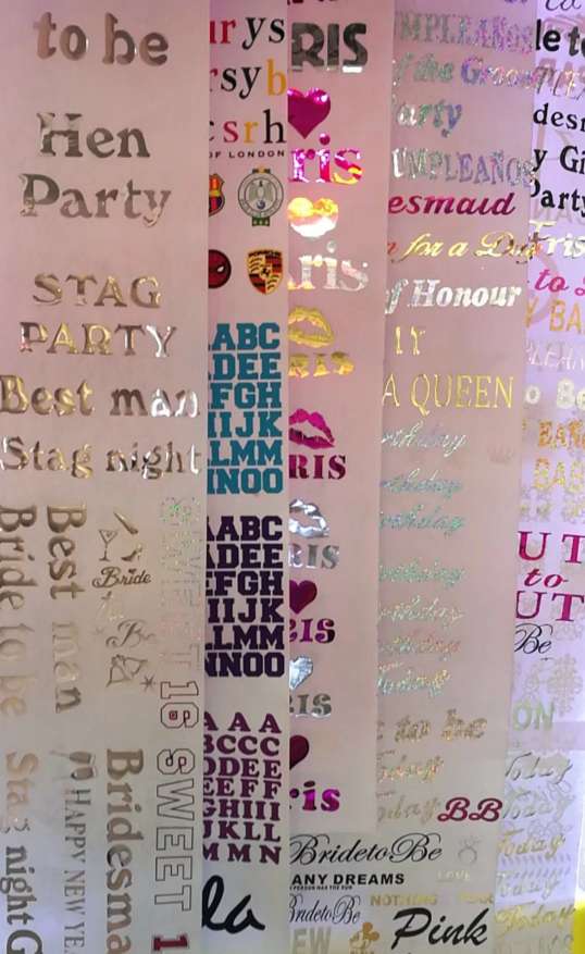 Specializing in the production of gold and silver embossed shoulder straps, etiquette straps, LOGO production for festivals, balls, parties, bridal parties, and bachelor parties undefined