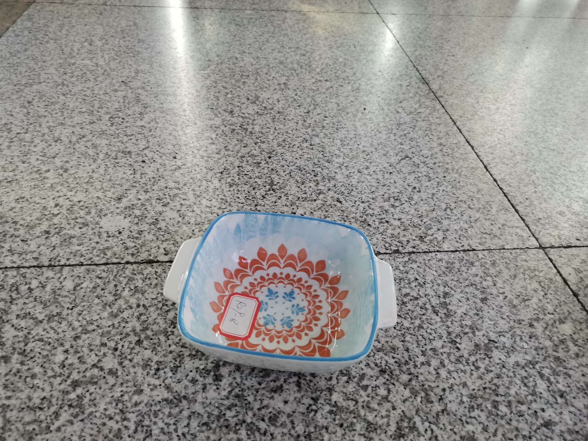 A 6-inch square plate