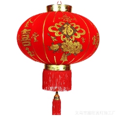 Wholesale and custom-made flocked red lanterns, congratulating peony knot lantern hanging decorations, festive ornaments