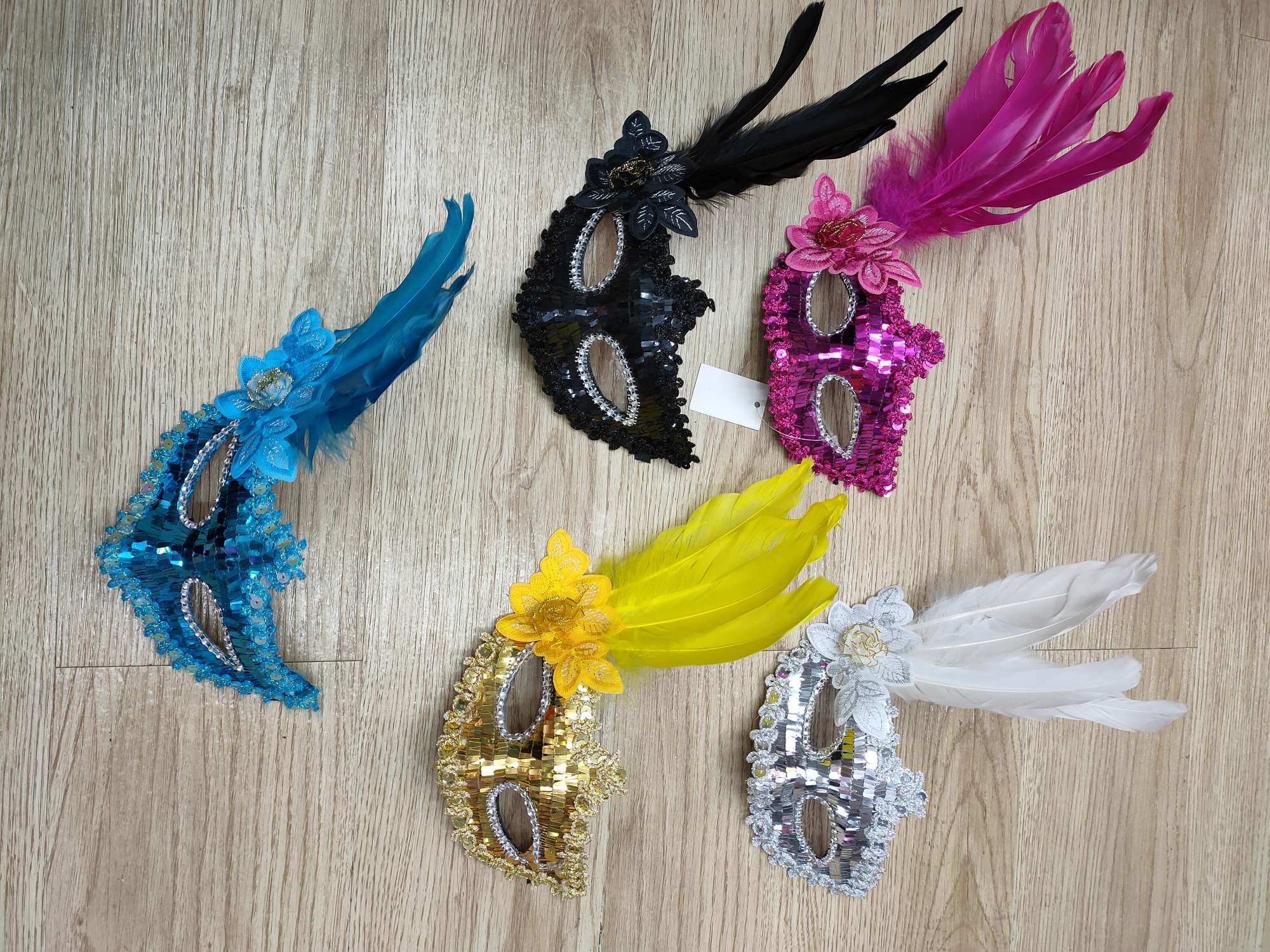 Festival supplies Festival mask Feather mask Paty noodles thumbnail