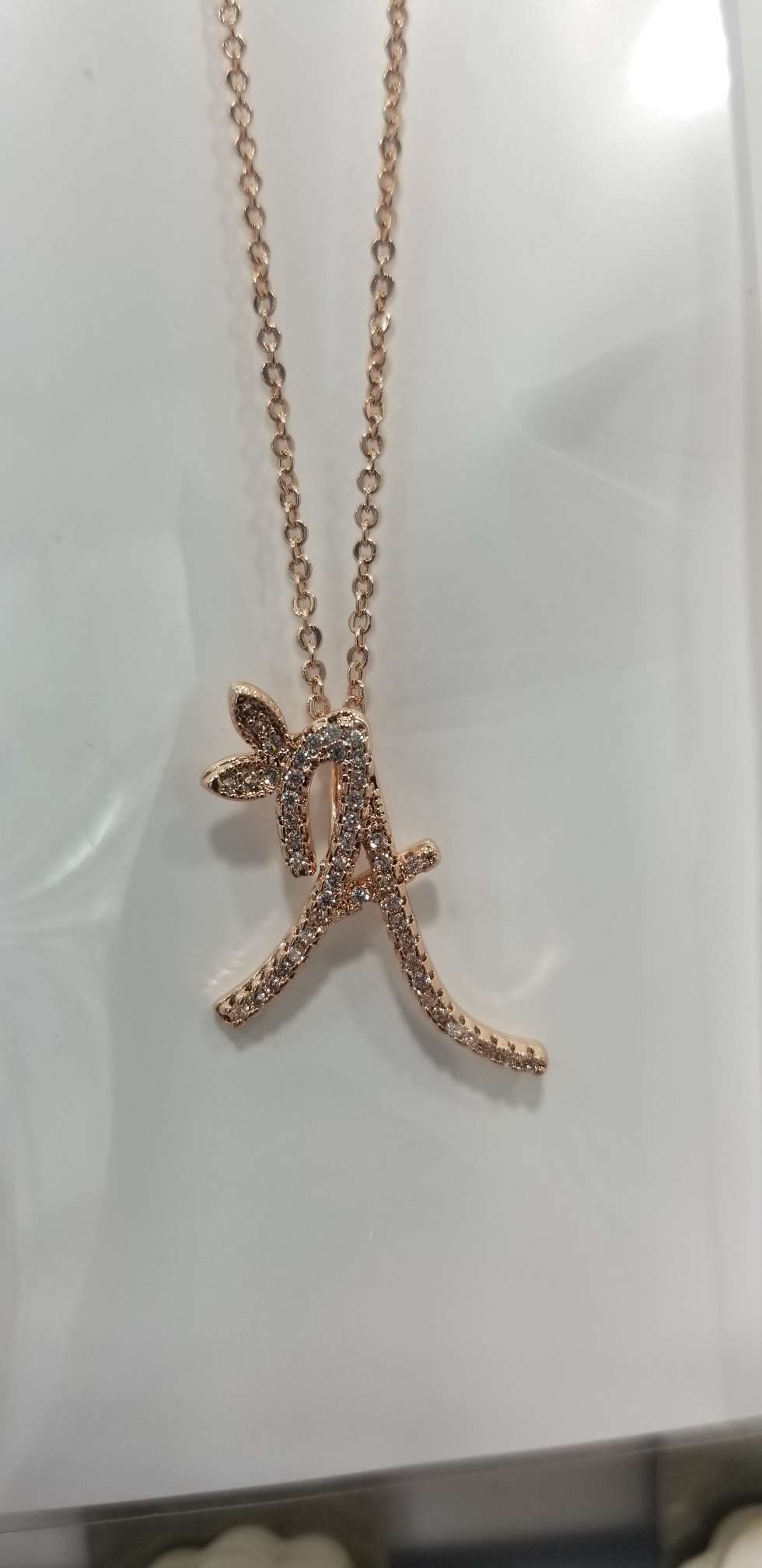 Environmentally friendly copper electroplating real gold color chain big A thumbnail