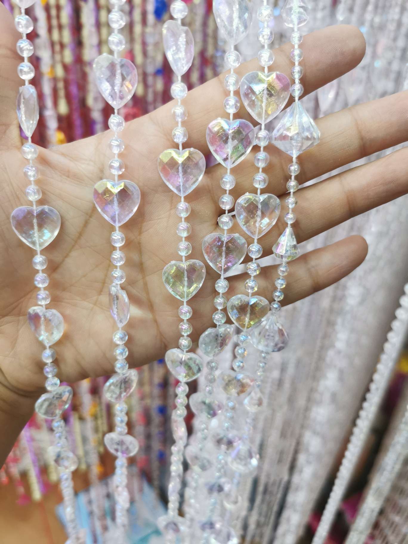 Colorful transparent connecting beads, plastic curtain, imitation crystal acrylic, wedding decoration thumbnail