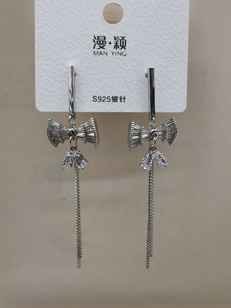 高级蝴蝶结耳饰s925纯银针饰品气质耳环韩版耳钉百搭时尚新款饰品
