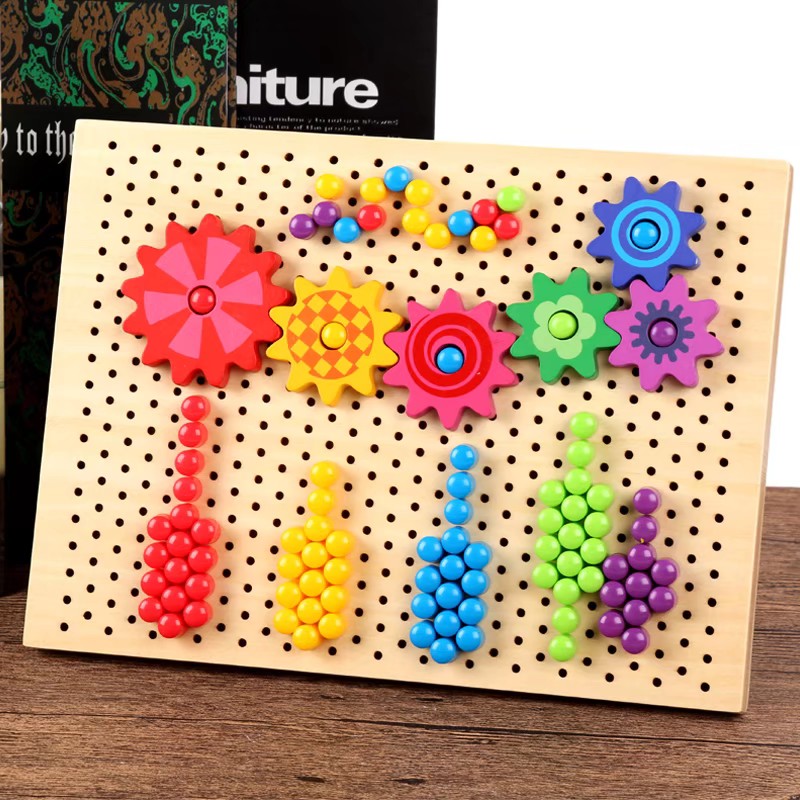 Flying chess mushroom nail puzzle wooden toy multi-functional board game chess wooden creative mushroom nail puzzle nail puzzle puzzle puzzle puzzle puzzle puzzle block full figure
