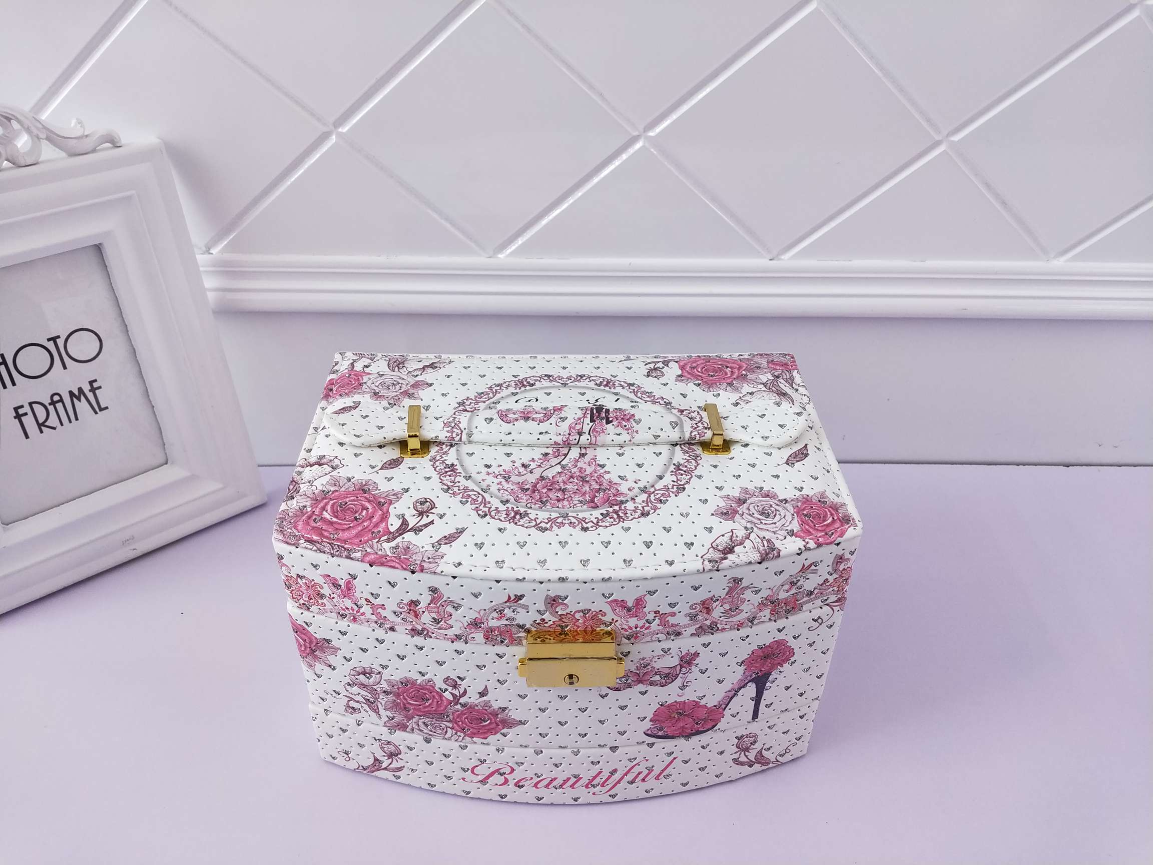 Jinqi Jewelry Box Ring Stud Necklace Box Classic multi-layer British-style jewelry packaging box Z016 Specification image