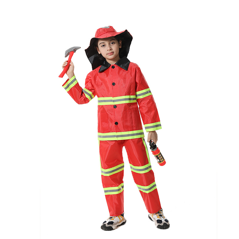 Children's performance costumes, firefighter cosplay costumes Specification image