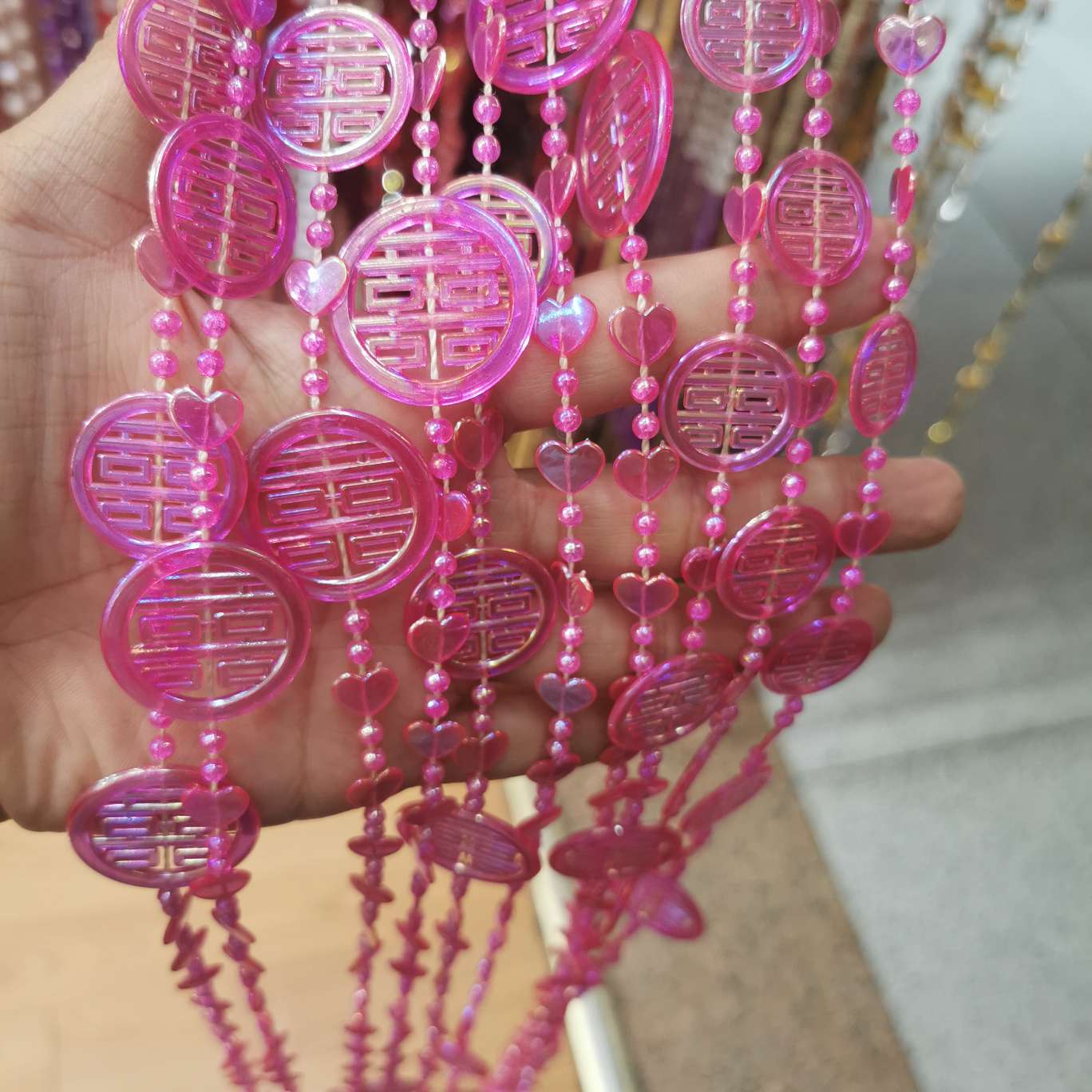 Plastic bead curtain, door curtain, connecting bead, imitation crystal acrylic door curtain, decorative process, festive supplies