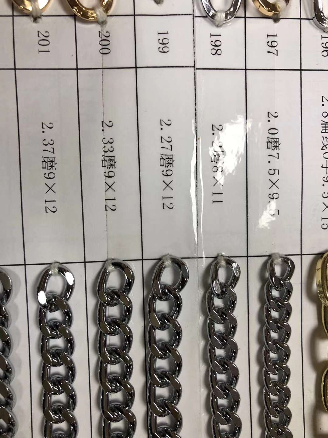 各种规格箱包链产品图