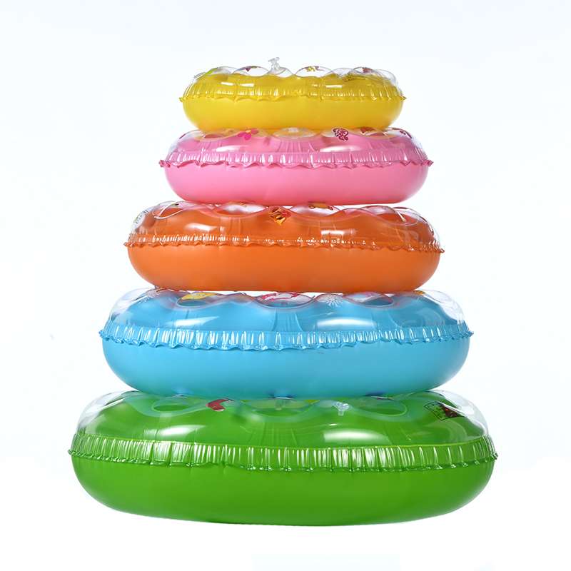 Children's double cartoon swimming ring Crystal ring inflatable water toy children playing with water toy thumbnail
