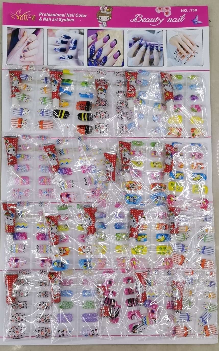 Twenty cartoon children's nails