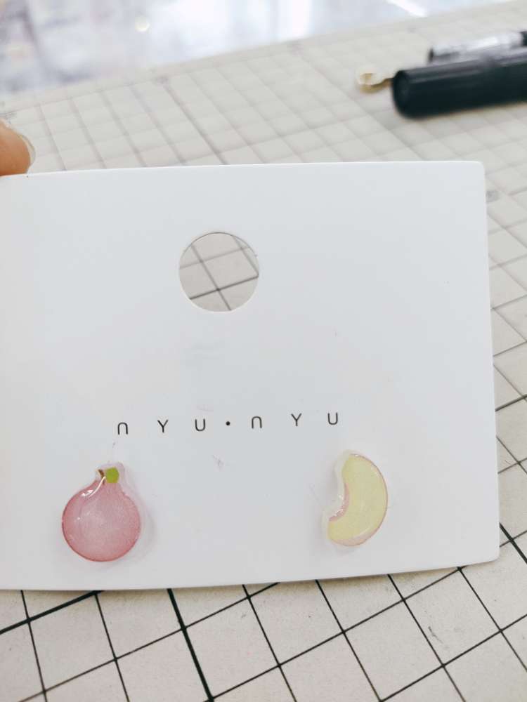Peach Banana AB style ear studs