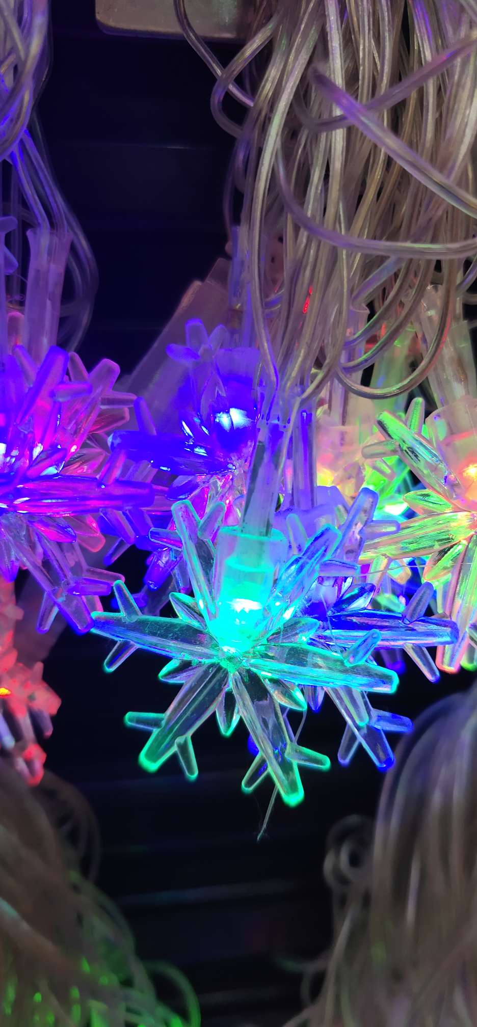 20 Lights Double Flash Plastic Plug-In Accessories Large Snowflake Christmas Lights Holiday Lights Specification drawing