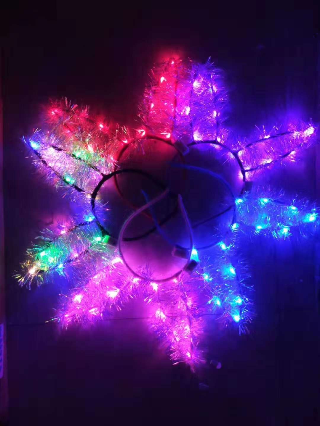 14灯发光兔羽毛耳朵白底实物图