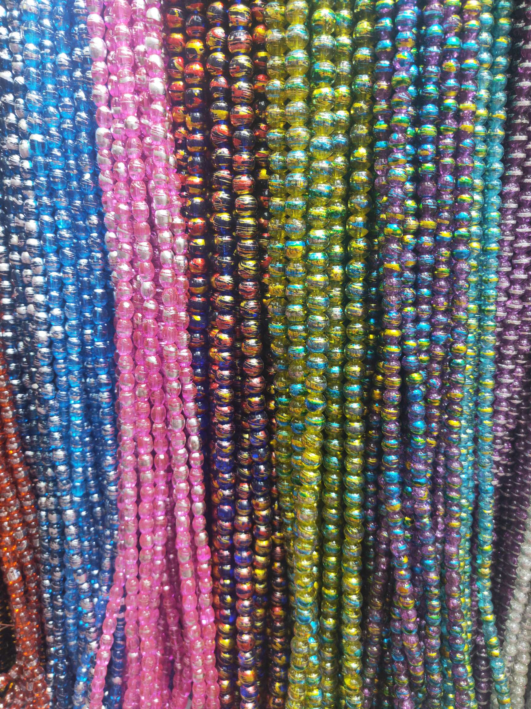 Painted flower beads