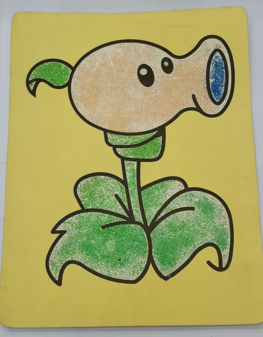 Extra-large yellow background sand painting details Picture