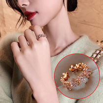 Ladies Open ring Ladies Fashion personality ins Hipster index finger ring cold wind Sun light luxury reddin circle