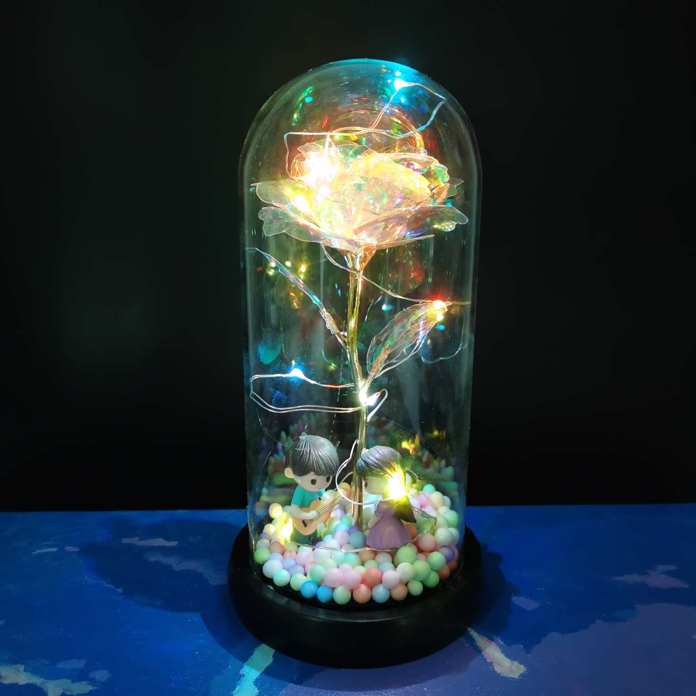 Gold foil rose glass cover ornament Specification image