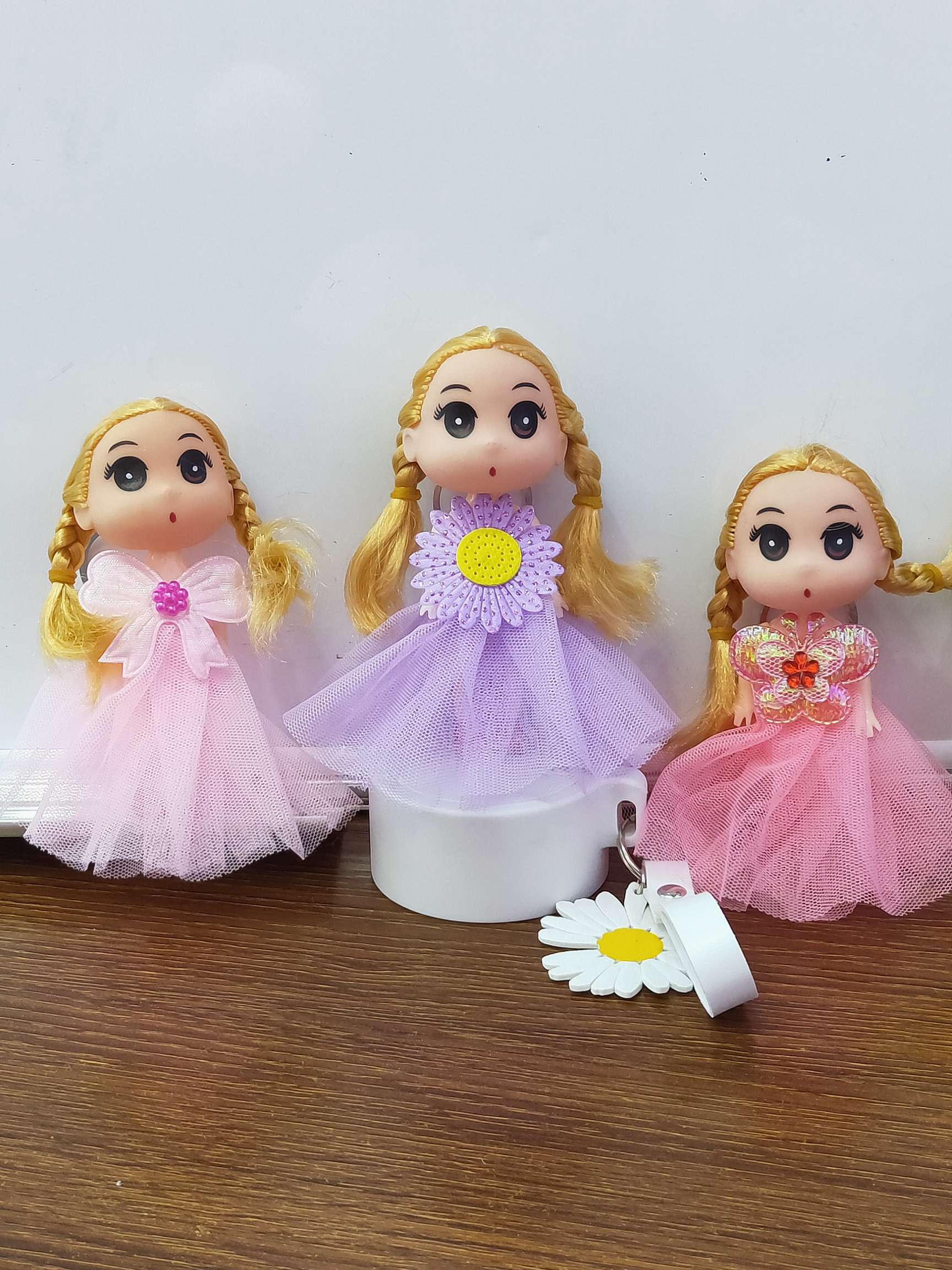 12cm misty doll key chain double yarn random mix