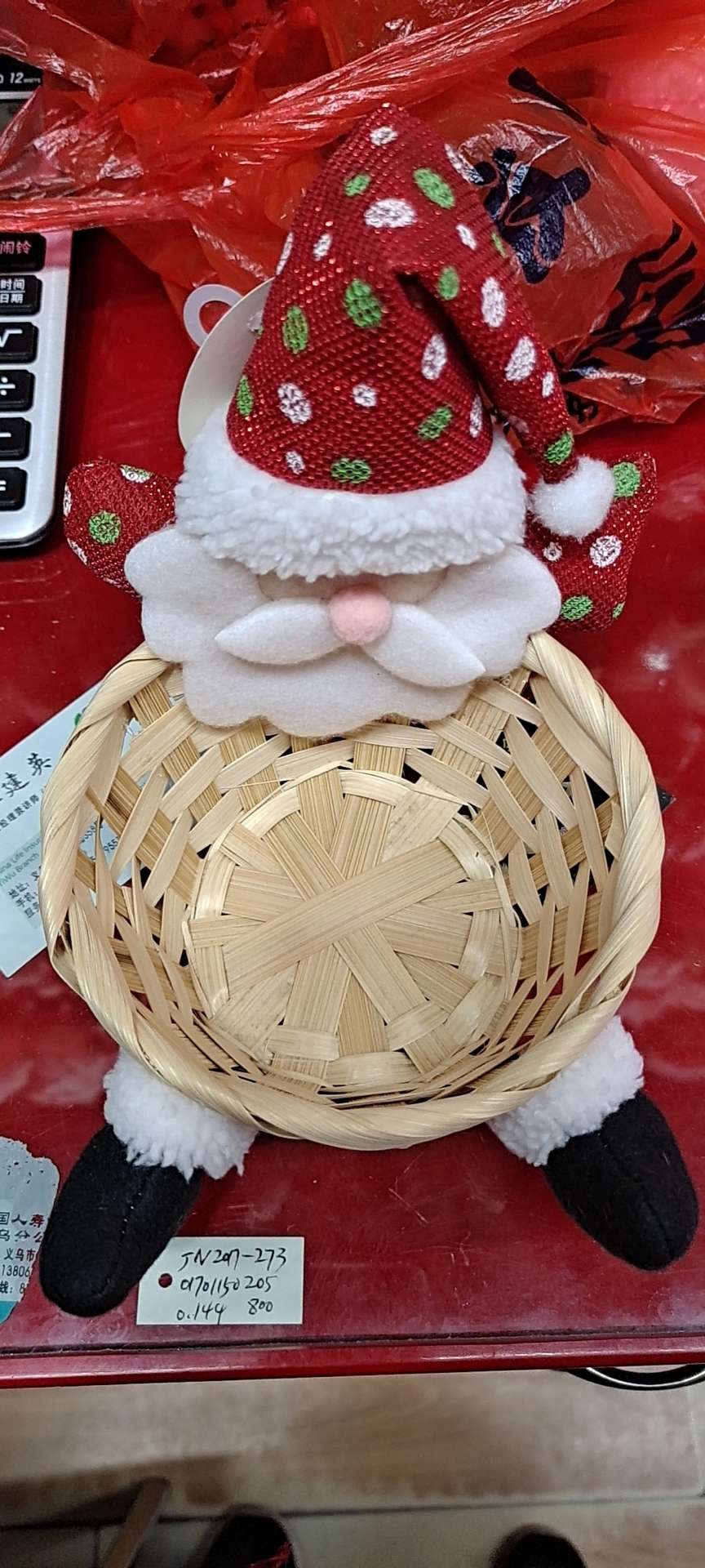 Bamboo Basket Santa Claus 2 details Picture